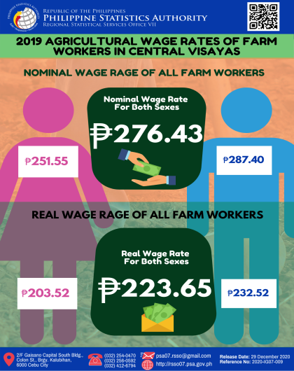 2019 Agricultural Wage Rates of Farm Workers in Central Visayas