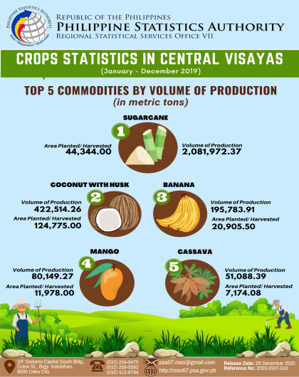 Crops Statistics in Central Visayas - January to December 2019