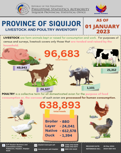 Livestock and Poultry Situation Report of Siquijor Province as of 01 January 2023