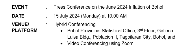 Press Conference on the June 2024 Inflation of Bohol