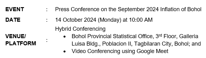 Press Conference on the September 2024 Inflation of Bohol