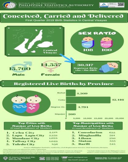 First Quarter 2019 Birth Statistics in Central Visayas