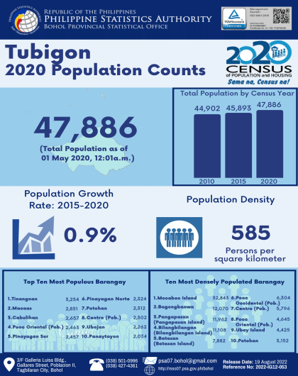 2020 Bohol Population Counts - Tubigon