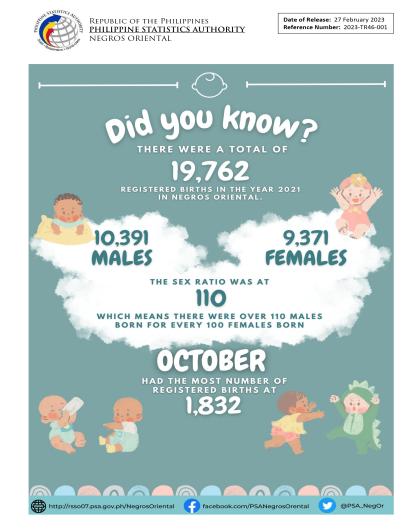 Registered births in the year 2021 in Negros Oriental