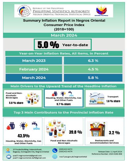 Summary Inflation Report in Negros Oriental - March 2024